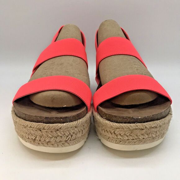 Madden Girl Cybell Espadrille Platform Sandal Women 7.5M Hot Pink Elastic Strap - Picture 2 of 9